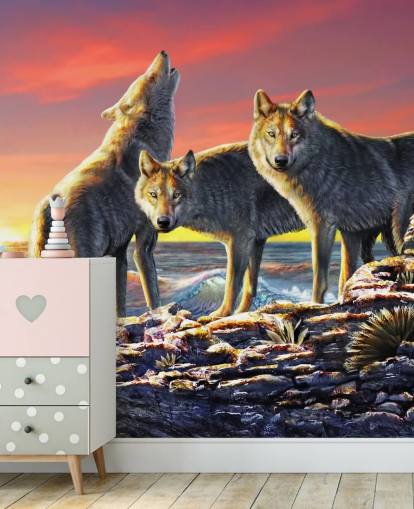 Wolf Pack Art Baggrund Wolf Pack Art Baggrund