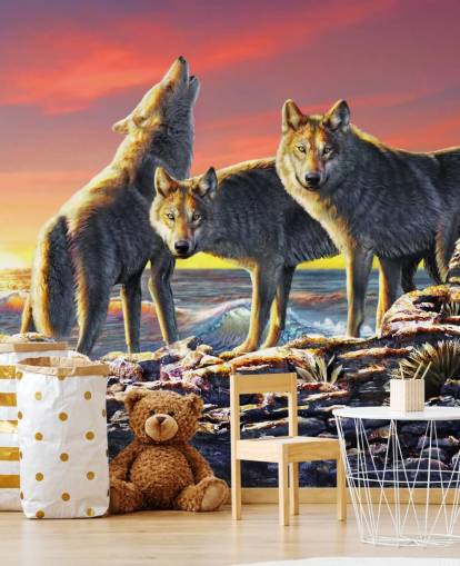Wolf-Paket Kunst-Tapete
