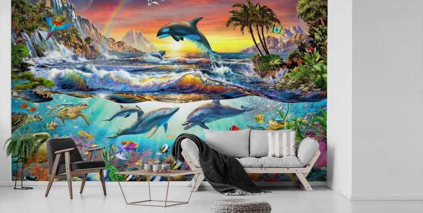 3D Color Ocean 017 Adrian Chesterman Wall Sticker