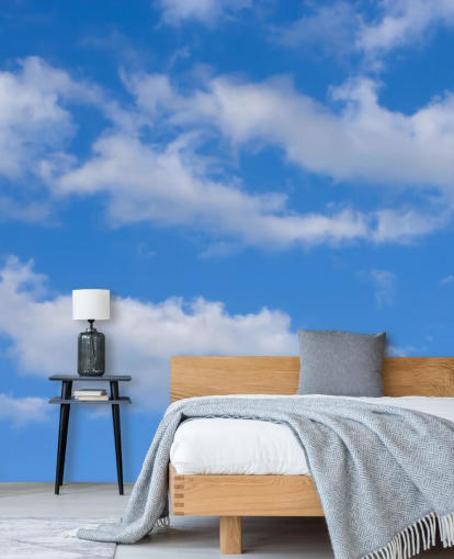 papel de parede azul personalizado de céu chamado Blue Skies with Clouds para escritórios ou áreas comerciais