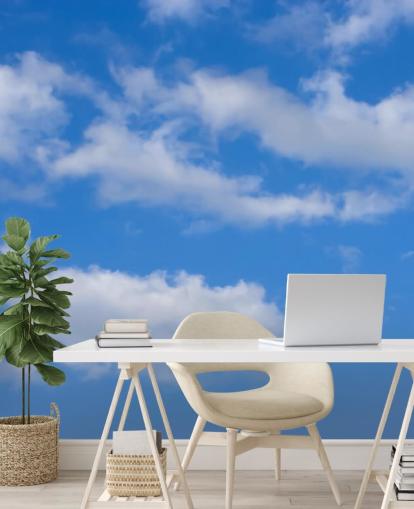 papel de parede azul personalizado de céu chamado Blue Skies with Clouds para escritórios ou áreas comerciais
