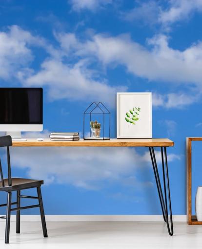 blå brugerdefineret himmel tapet kaldet Blue Skies with Clouds til kontorer eller kommercielle områder