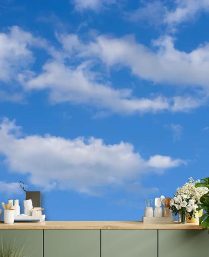 fondo de pantalla azul personalizado de cielo llamado Blue Skies with Clouds para oficinas o áreas comerciales