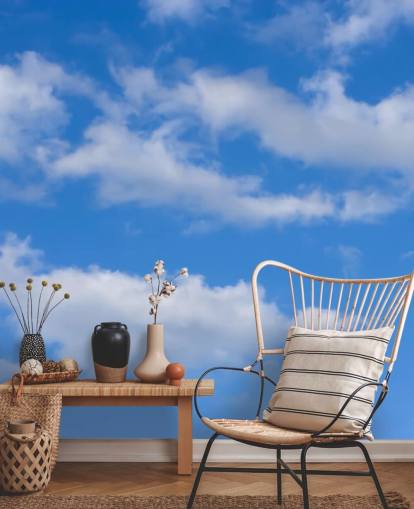 carta da parati blu personalizzata chiamata Blue Skies with Clouds per uffici o aree commerciali