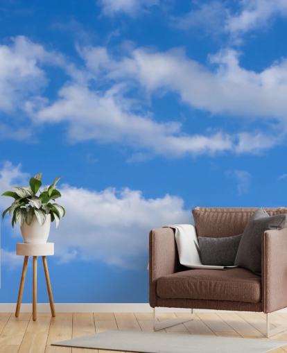 blauw op maat gemaakt hemelbehang genaamd Blue Skies with Clouds voor kantoren of commerciële ruimtes blauw op maat gemaakt hemelbehang genaamd Blue Skies with Clouds voor kantoren of commerciële ruimtes