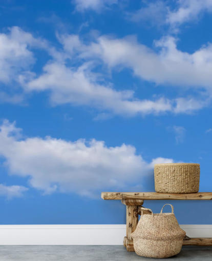 carta da parati blu personalizzata chiamata Blue Skies with Clouds per uffici o aree commerciali carta da parati blu personalizzata chiamata Blue Skies with Clouds per uffici o aree commerciali