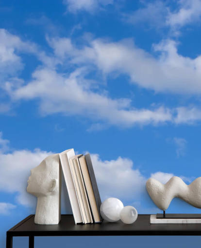 carta da parati blu personalizzata chiamata Blue Skies with Clouds per uffici o aree commerciali