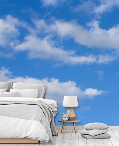 blauw op maat gemaakt hemelbehang genaamd Blue Skies with Clouds voor kantoren of commerciële ruimtes blauw op maat gemaakt hemelbehang genaamd Blue Skies with Clouds voor kantoren of commerciële ruimtes