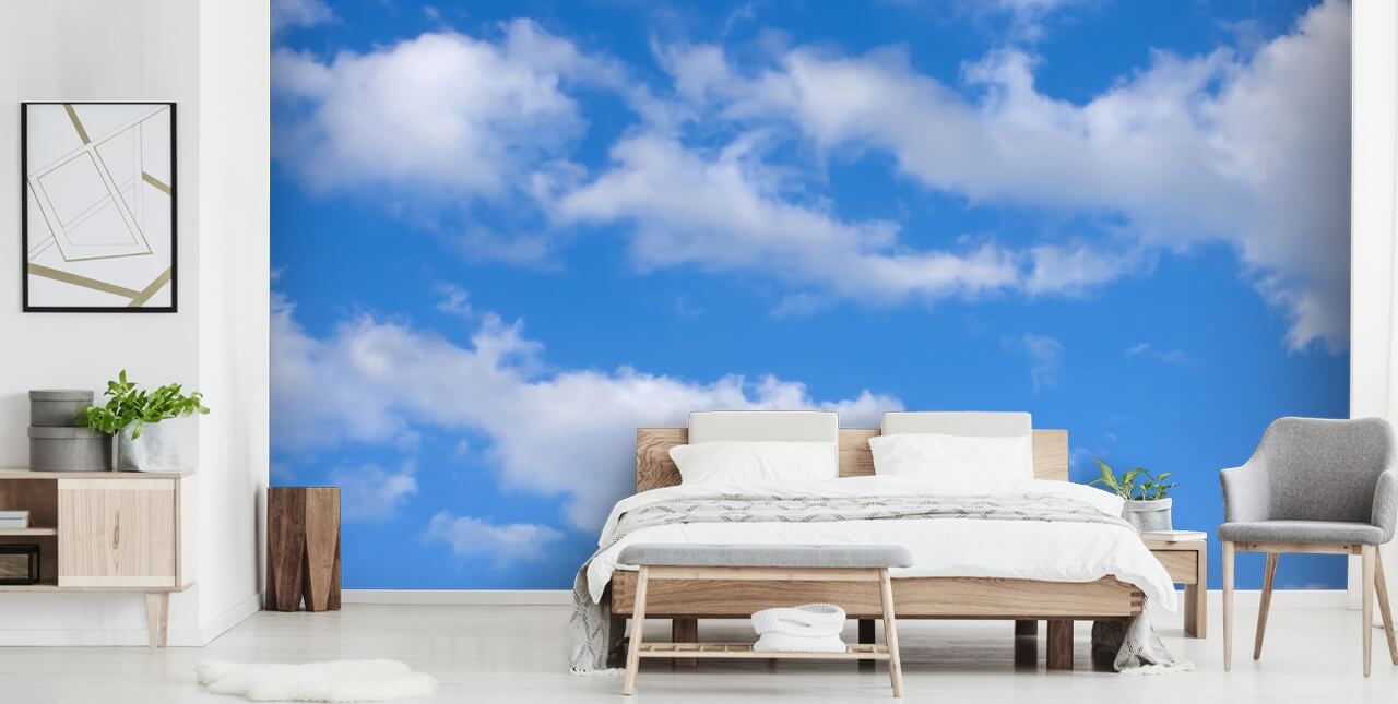 blaue benutzerdefinierte Himmelstapete namens Blue Skies with Clouds für Büros oder Gewerbeflächen