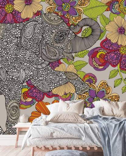 Drawn Elephant Wall Mural Drawn Elephant Wall Mural