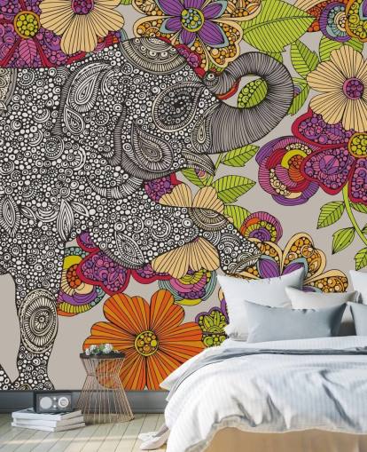 Drawn Elephant Wall Mural