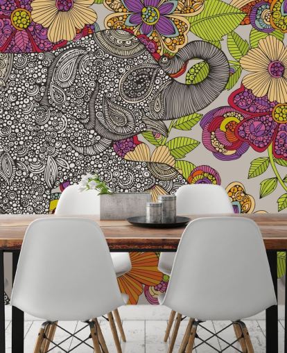 Decorazione murale con elefante disegnato