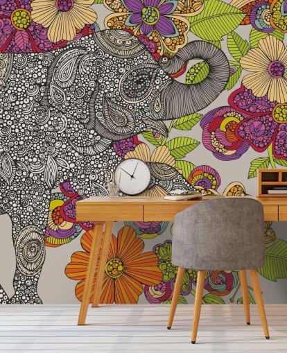 Dragna Elefant väggmålning