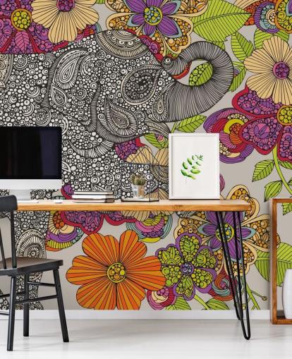 Décoration murale éléphant dessiné