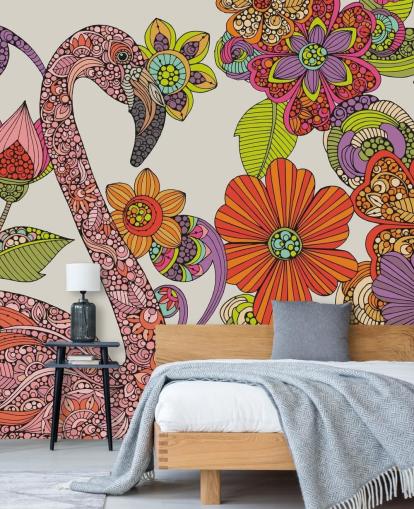 Drawn Flamingo Wallpaper