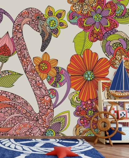 Fondo de pantalla de flamenco dibujado