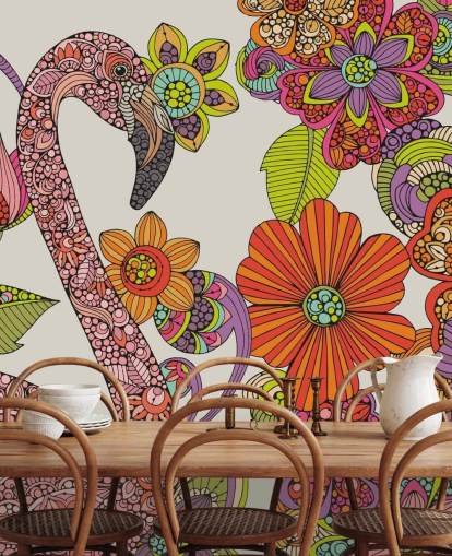 Drawn Flamingo Wallpaper