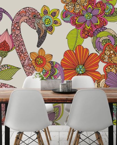 Drawn Flamingo Wallpaper