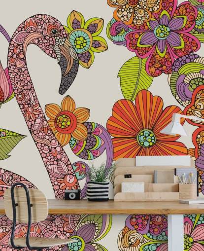 Drawn Flamingo Wallpaper