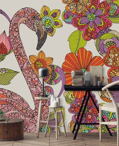 Drawn Flamingo Wallpaper