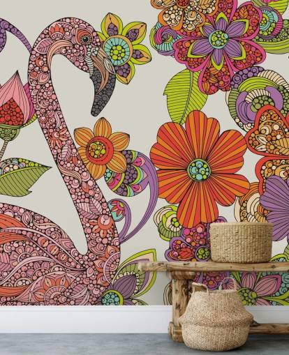 Drawn Flamingo Wallpaper