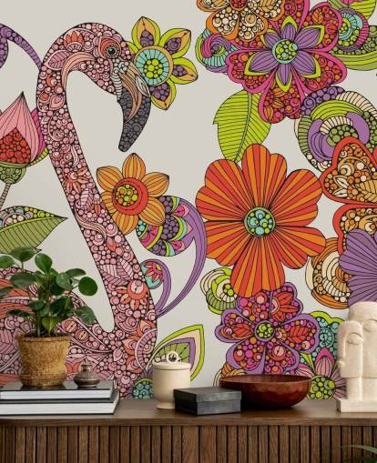 Fondo de pantalla de flamenco dibujado Fondo de pantalla de flamenco dibujado