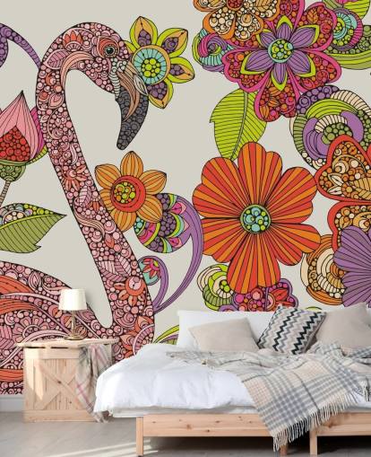 Drawn Flamingo Wallpaper