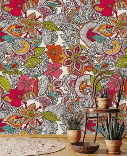 Colourful Floral Wallpaper Colourful Floral Wallpaper