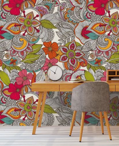 Colourful Floral Wallpaper Colourful Floral Wallpaper
