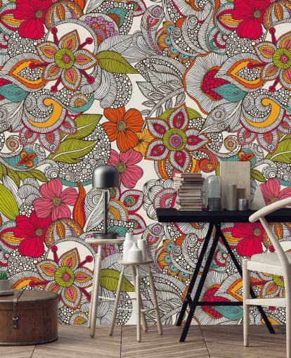 Colourful Floral Wallpaper