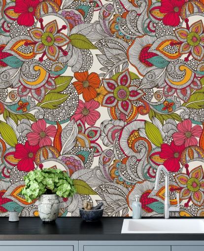 Colourful Floral Wallpaper