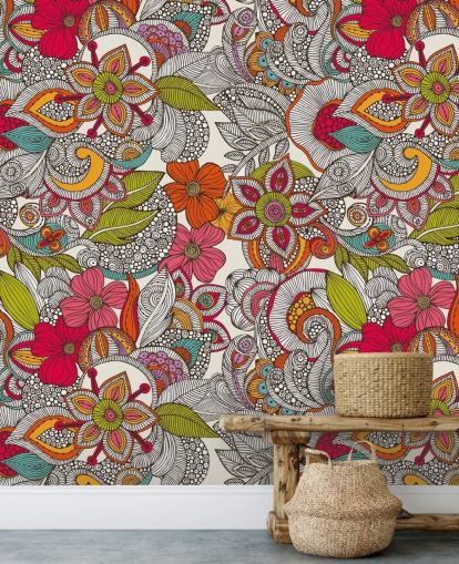 Bunte florale Tapete