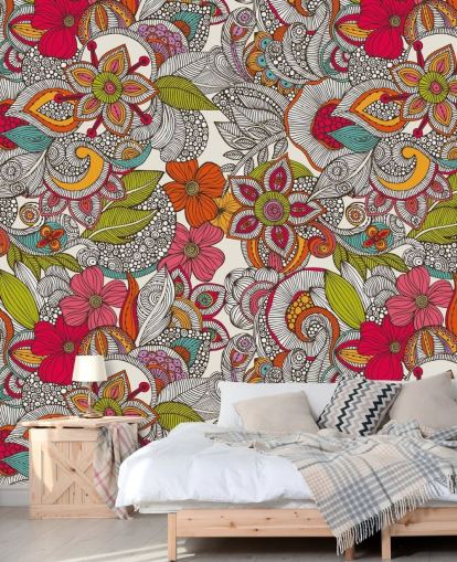 Colourful Floral Wallpaper Colourful Floral Wallpaper