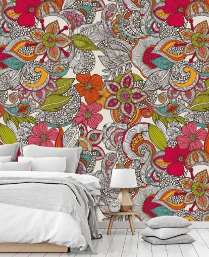 Papier peint floral coloré