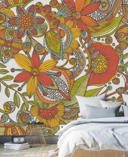 Orange and Red Drawn Wallpaper Orange and Red Drawn Wallpaper