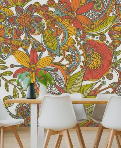 Orange and Red Drawn Wallpaper Orange and Red Drawn Wallpaper