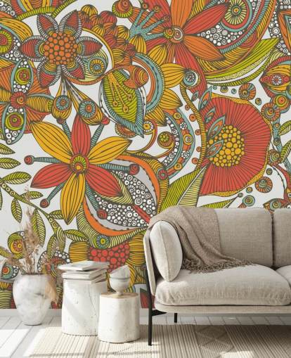 Orange and Red Drawn Wallpaper Orange and Red Drawn Wallpaper