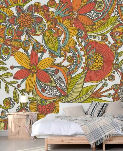 Orange and Red Drawn Wallpaper Orange and Red Drawn Wallpaper