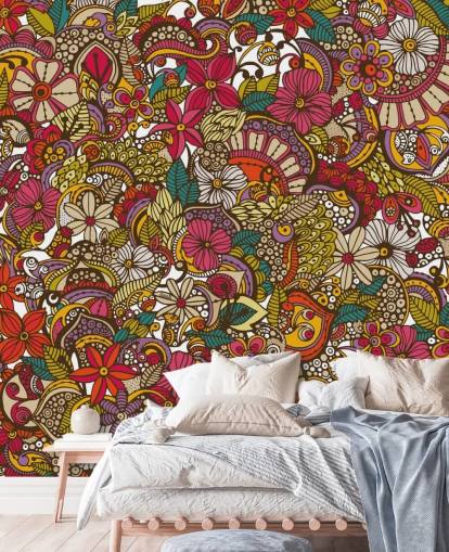 Mural Collage de flores de colores