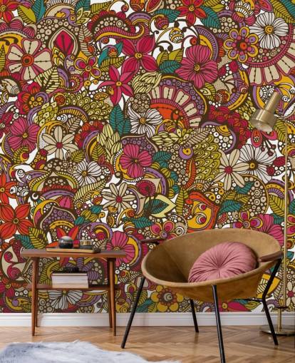 Mural Collage de flores de colores