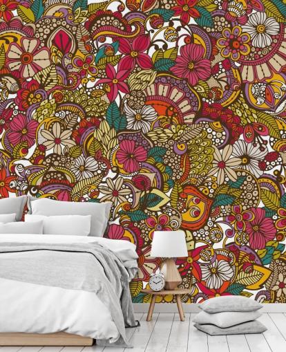 Mural Collage de flores de colores