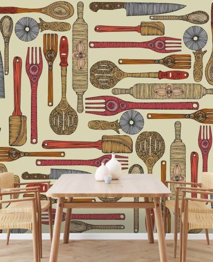 papel tapiz de utensilios de cocina