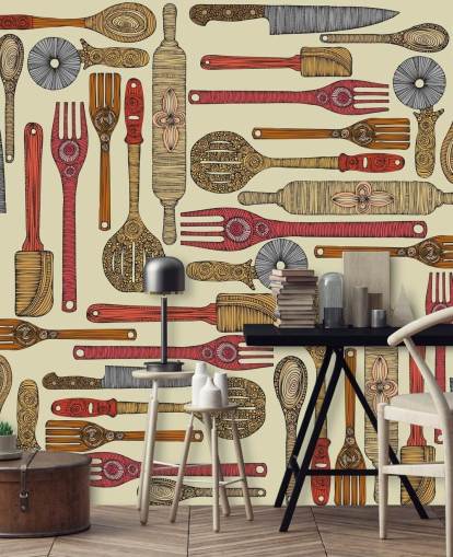 Küchenutensilientapete