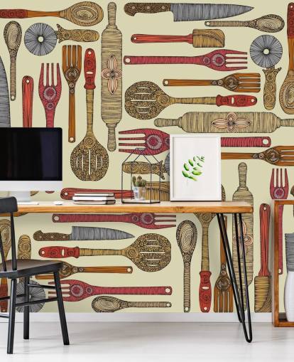 papel de parede utensílio de cozinha