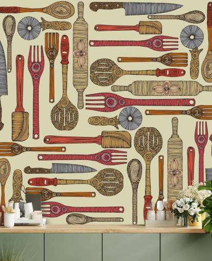 papel tapiz de utensilios de cocina papel tapiz de utensilios de cocina