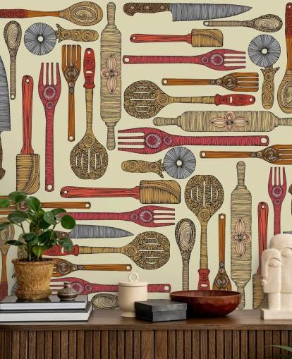 papel de parede utensílio de cozinha