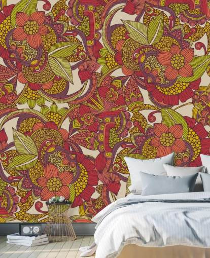 Purple and Pink Floral Wallpaper