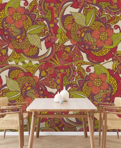 Purple and Pink Floral Wallpaper