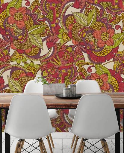 Purple and Pink Floral Wallpaper