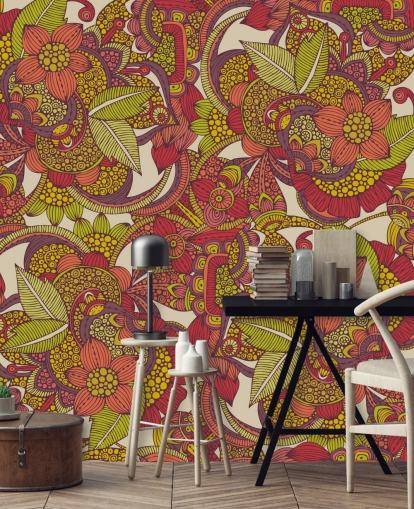 Purple and Pink Floral Wallpaper